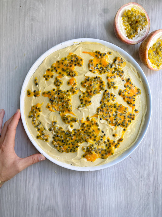 Cheesecake Crudi-vegano / Raw Vegan Passion Fruit Cheesecake